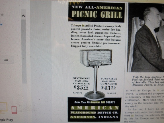 All American Picnic Grill Advertisement